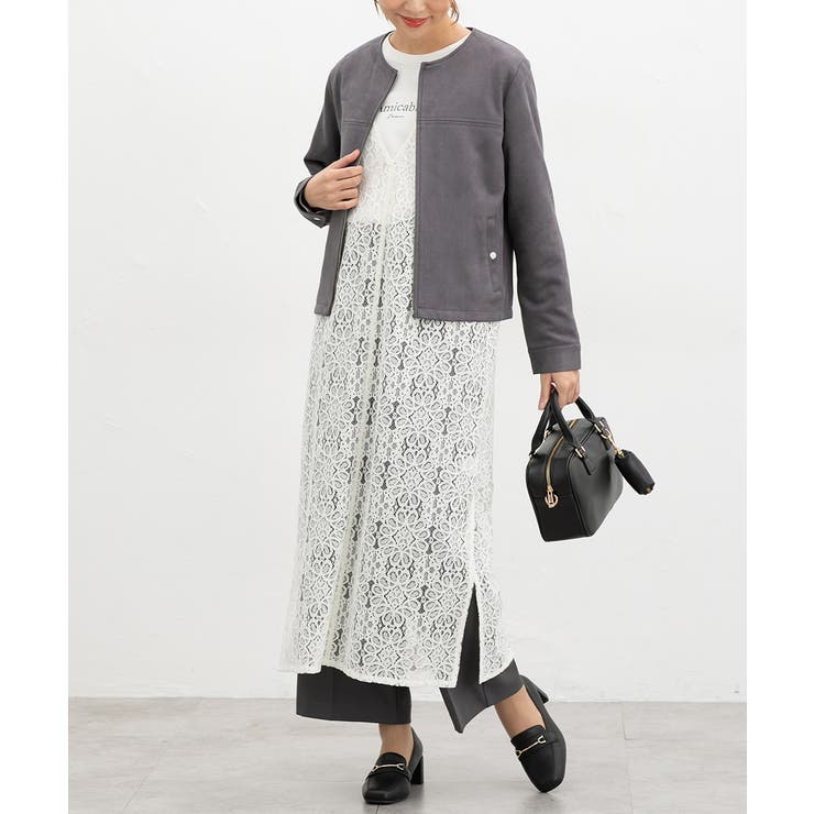 アイボリー | ワンピース ノースリーブ ロング丈 | Honeys