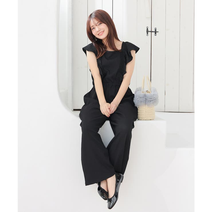 ブラック | ボトムス オールインワン サロペット | Honeys