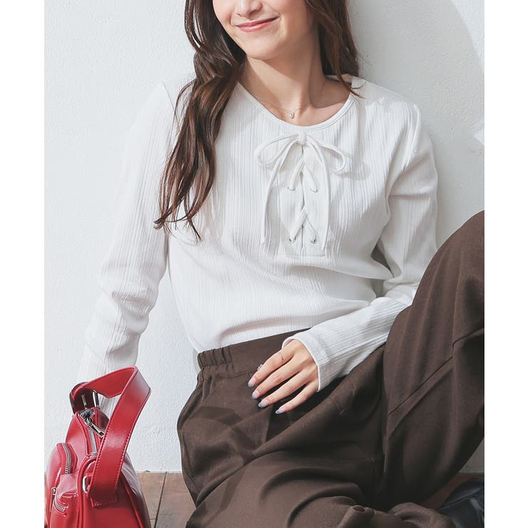 アイボリー | トップス カットソー 長袖 | Honeys