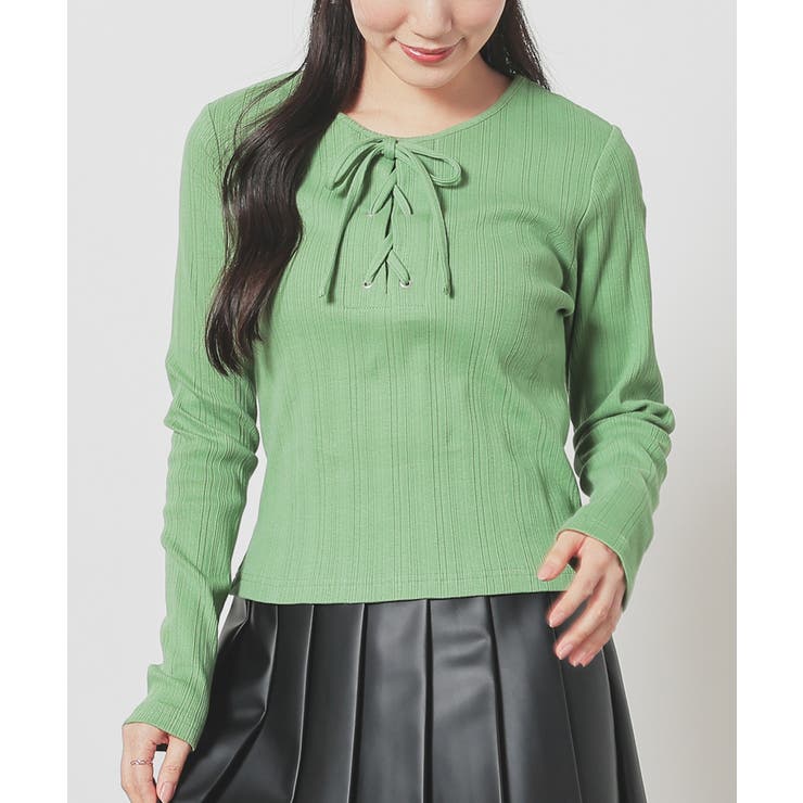 ライトグリーン | トップス カットソー 長袖 | Honeys