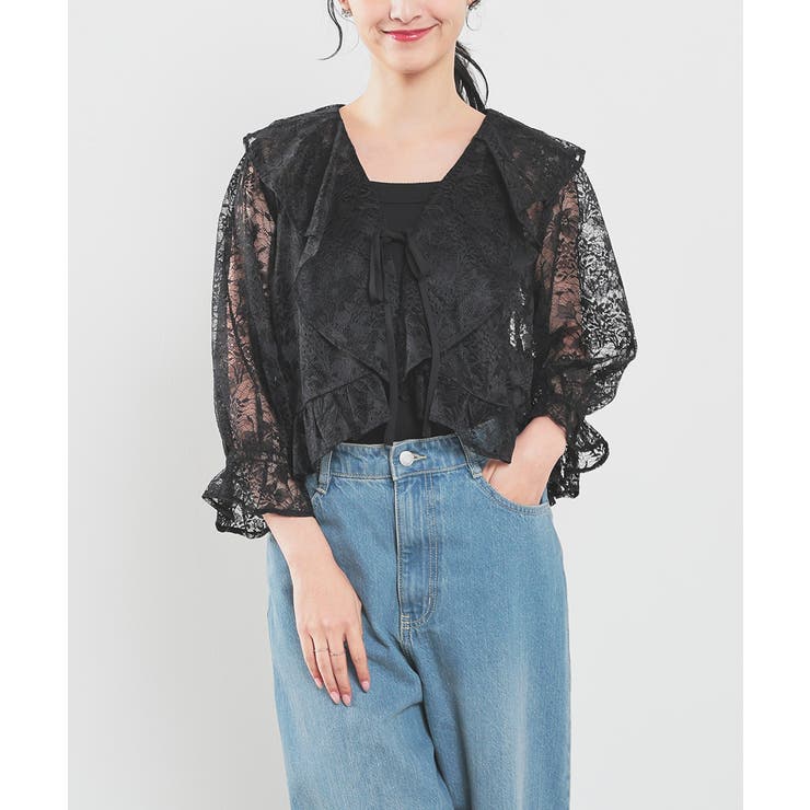 ブラック | 【ハニーズ】トップス ボレロ カーディガン | Honeys