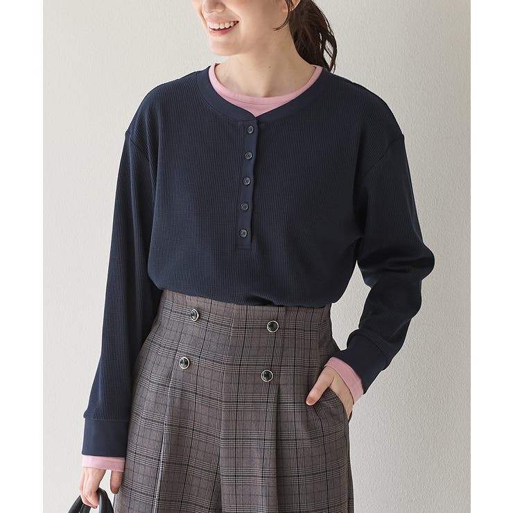 ネイビー | トップス カットソー 長袖 | Honeys