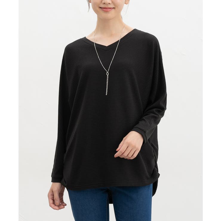 ブラック | トップス カットソー 長袖 | Honeys