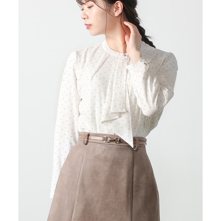 アイボリー×アカ | 【ハニーズ】ボウタイトップス | Honeys