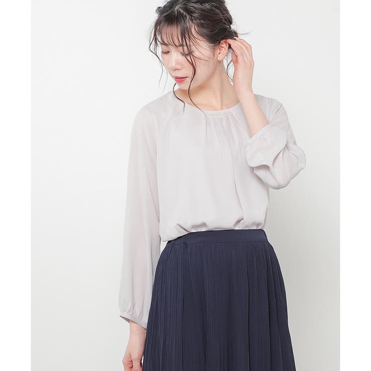 グレージュ | 【ハニーズ】トップス ブラウス 長袖 | Honeys