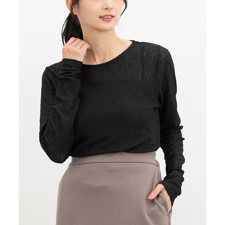 ブラック | トップス カットソー 長袖 | Honeys