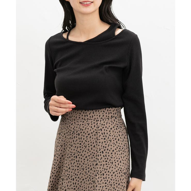 ブラック | トップス カットソー 長袖 | Honeys