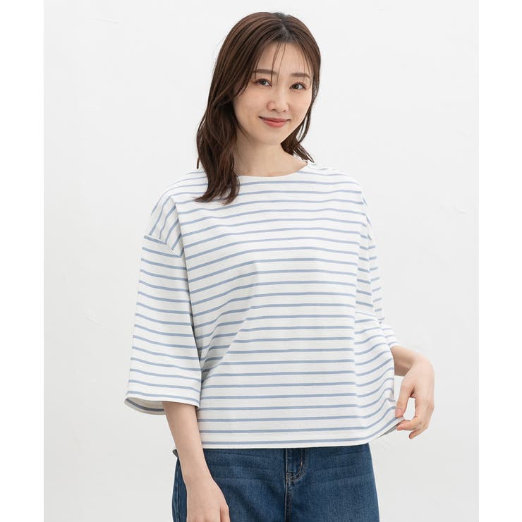オフ×ブルー | トップス Tシャツ ７分袖Tシャツ | Honeys