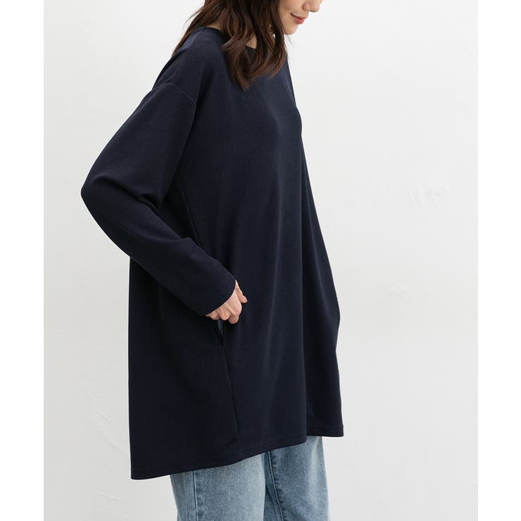 ネイビー | トップス カットソー 長袖 | Honeys