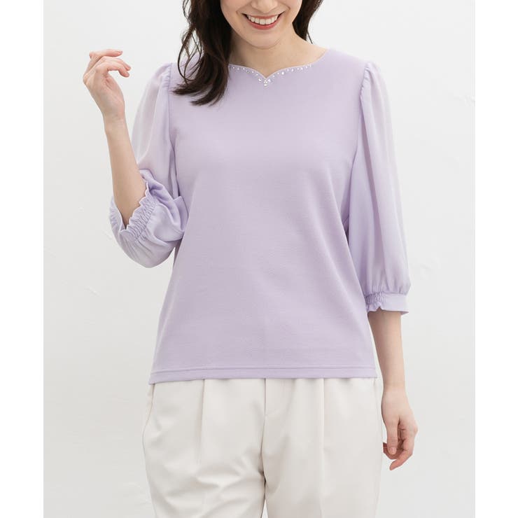 ラベンダー | トップス カットソー 大きいサイズ | Honeys
