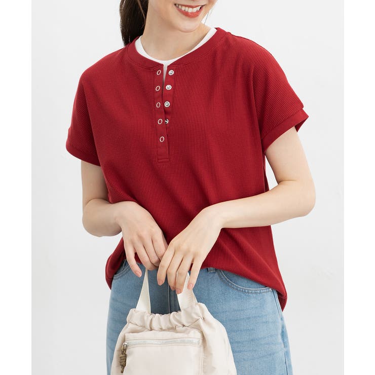 レッド | トップス カットソー 半袖 | Honeys