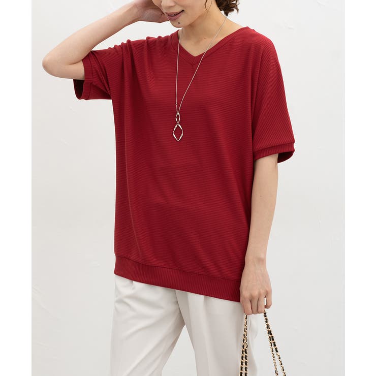 レッド | トップス カットソー 半袖 | Honeys