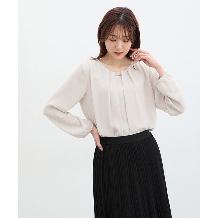 グレージュ | トップス ブラウス 長袖 | Honeys
