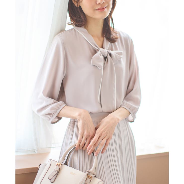 ピンクグレー | トップス ブラウス リボン | Honeys