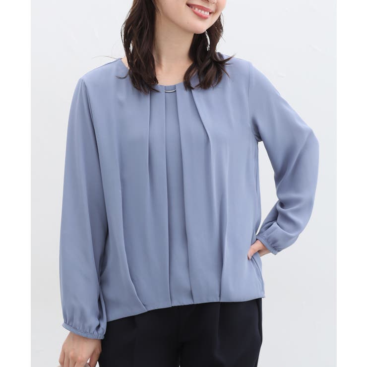 スモーキーブルー | トップス ブラウス 長袖 | Honeys