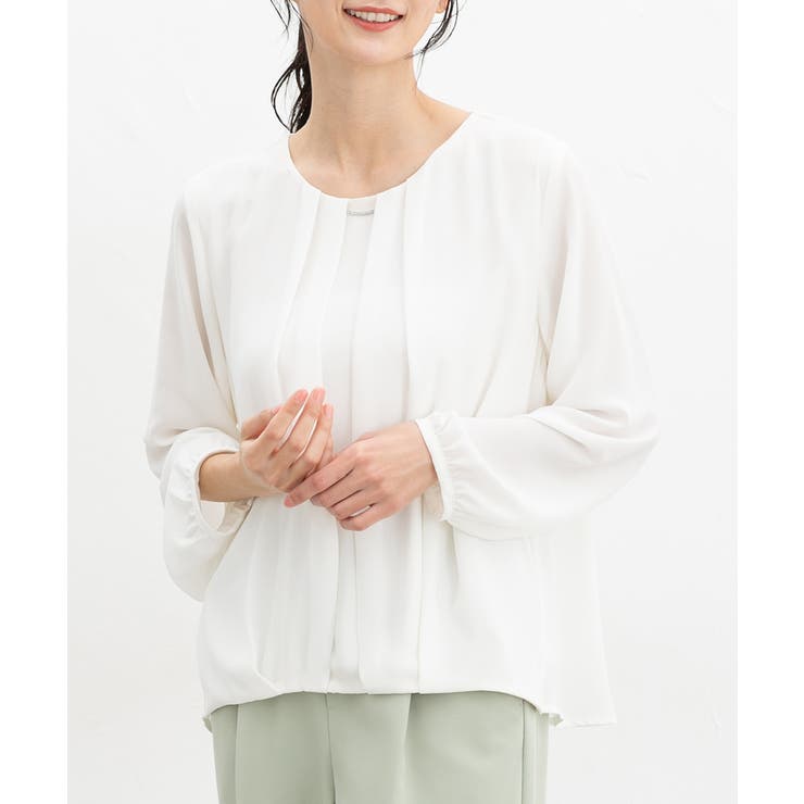 ホワイト | トップス ブラウス 長袖 | Honeys
