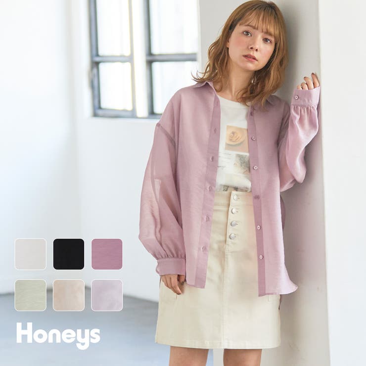 トップス シャツ シアーシャツ 品番 Hnsw Honeys ハニーズ のレディースファッション通販 Shoplist ショップリスト