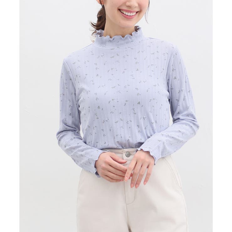 ブルー花柄 | トップス カットソー 長袖 | Honeys