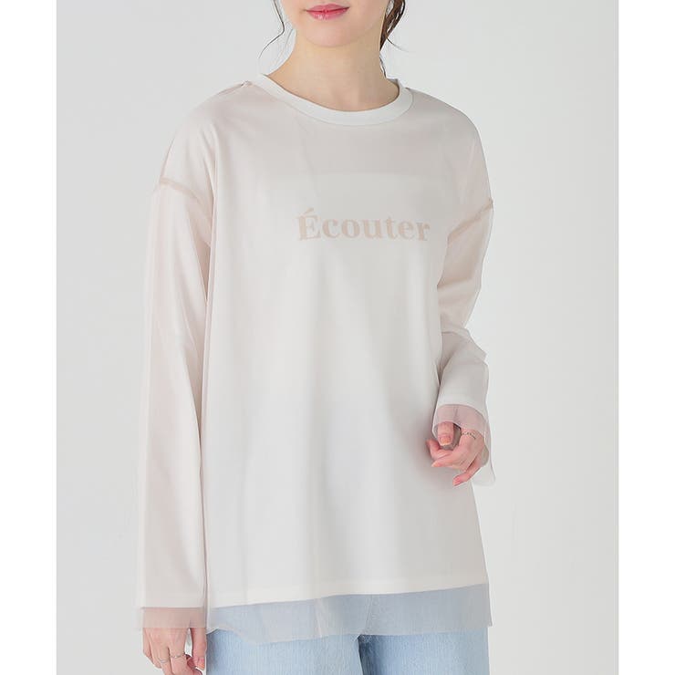 Honeys トップス カットソー オフィス きれいめ スカラップ