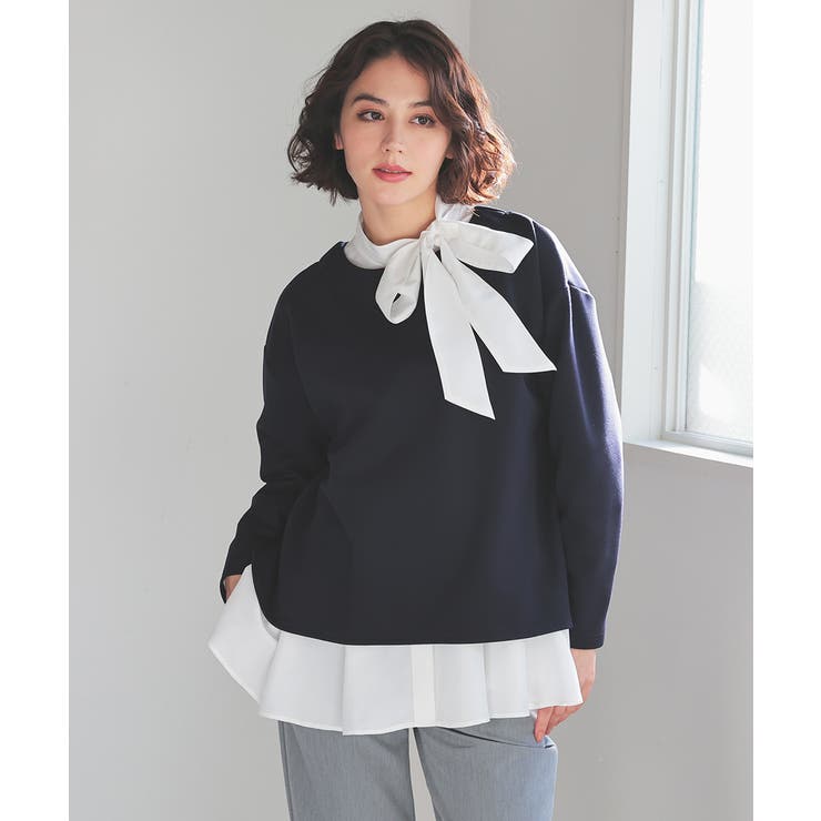 ネイビー | トップス スウェット 長袖 | Honeys