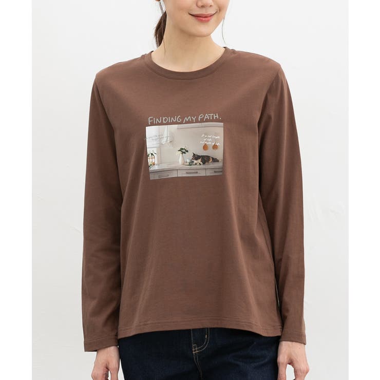 ダークブラウン | トップス Tシャツ ロンＴ | Honeys