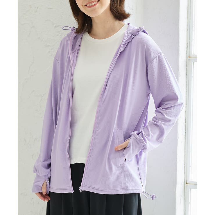 ラベンダー | パーカー UVカット 薄手 | Honeys