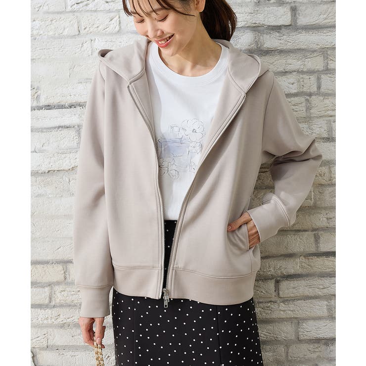 グレージュ | トップス パーカー ジップパーカー | Honeys