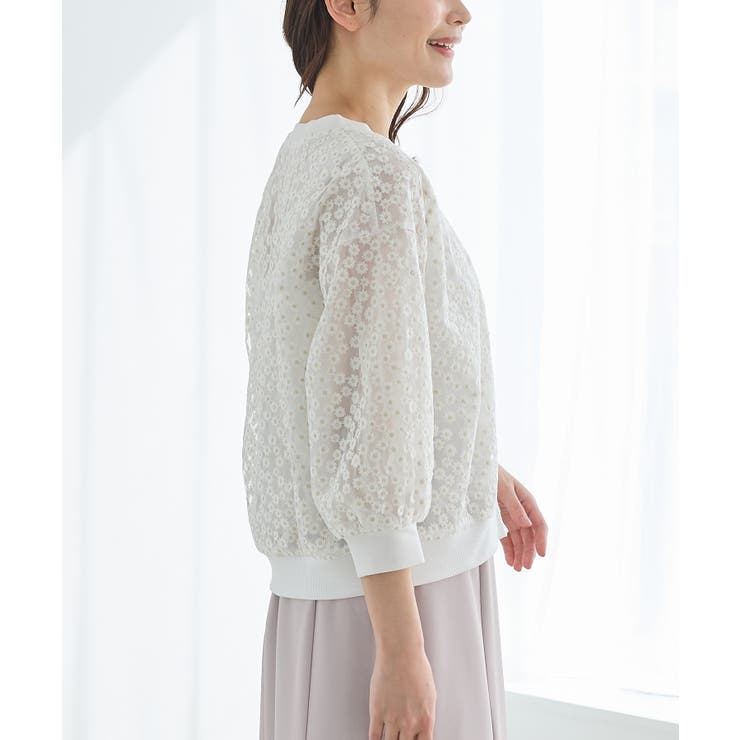トップス カーディガン フラワー刺繍 | Honeys | 詳細画像11 