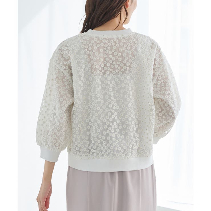 トップス カーディガン フラワー刺繍 | Honeys | 詳細画像12 