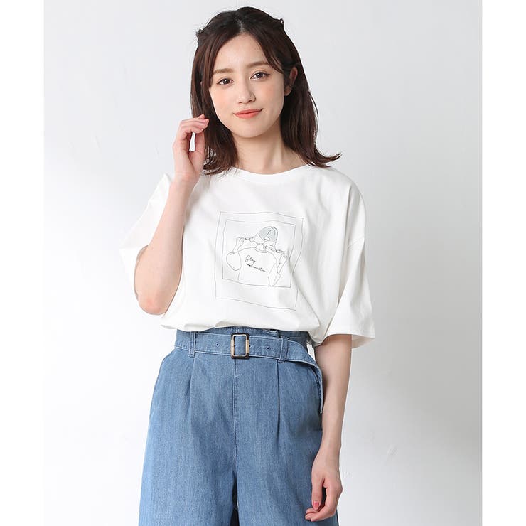 トップス Tシャツ イラストプリント 品番 Hnsw Honeys ハニーズ のレディースファッション通販 Shoplist ショップリスト