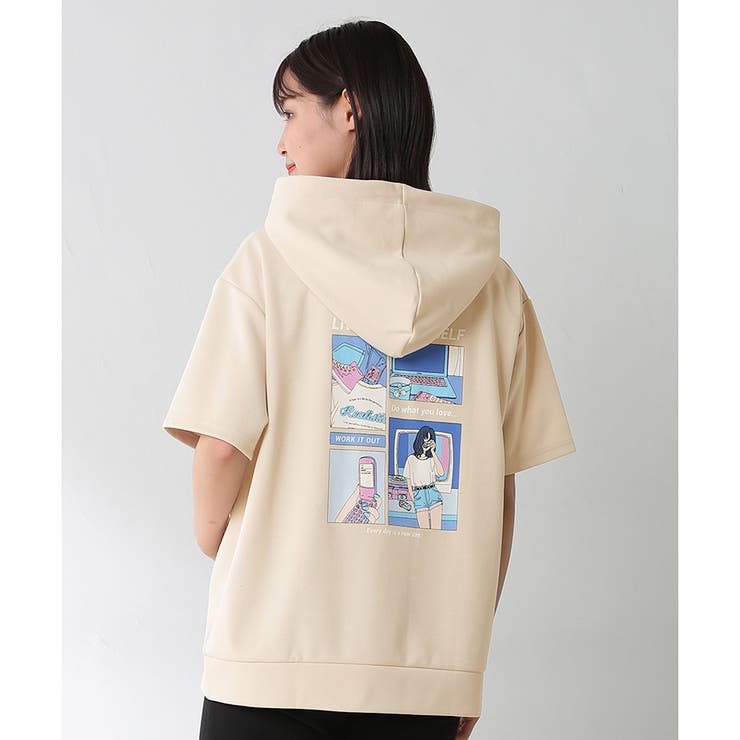 トップス パーカー 半袖 品番 Hnsw Honeys ハニーズ のレディースファッション通販 Shoplist ショップリスト