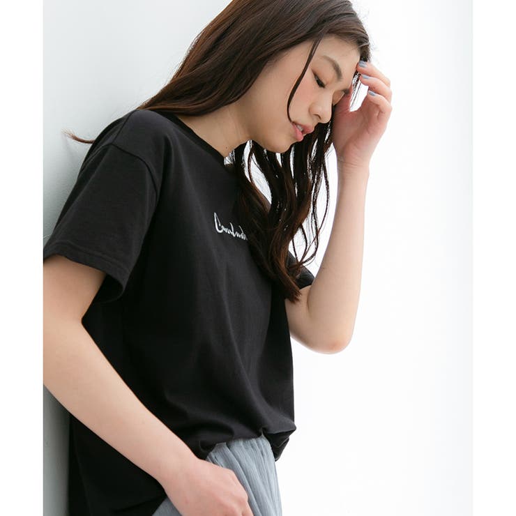 ブラック | 【ハニーズ】トップス チュニック 6分袖 | Honeys