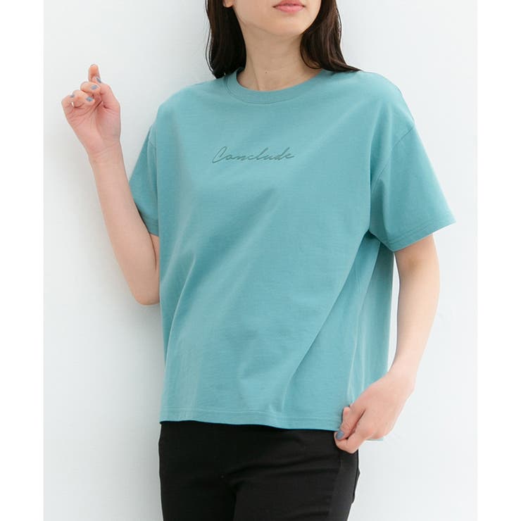 ライトグリーン | 【ハニーズ】トップス チュニック 6分袖 | Honeys