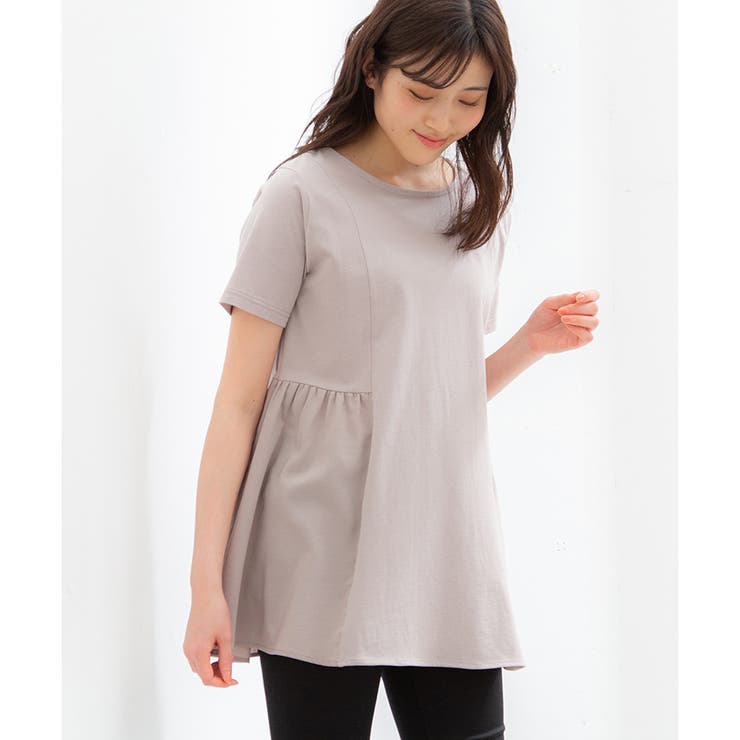 セール】フレア袖 Tシャツ ティアードチュニック 半袖