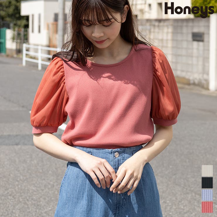 トップス カットソー 半袖 品番 Hnsw Honeys ハニーズ のレディースファッション通販 Shoplist ショップリスト