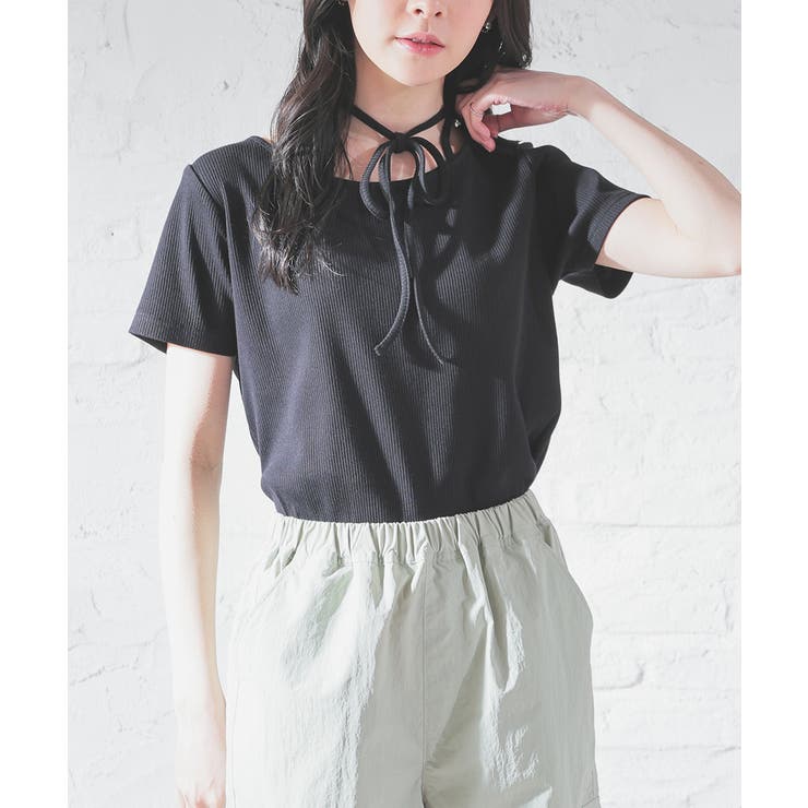 ブラック | 【ハニーズ】トップス カットソー 半袖 | Honeys