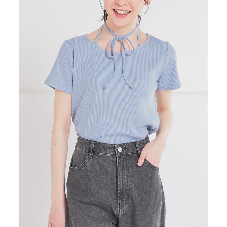 サックス | 【ハニーズ】トップス カットソー 半袖 | Honeys