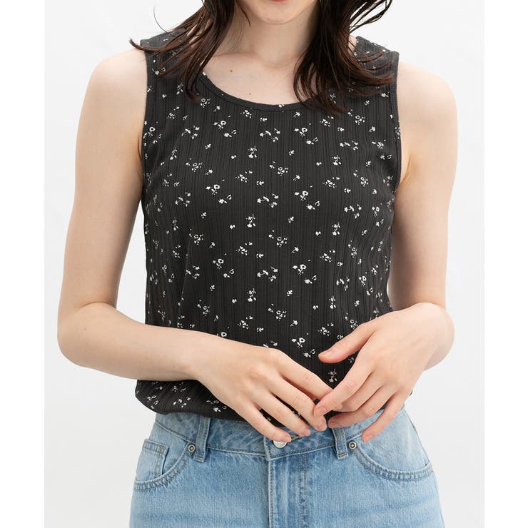 チャコール×オフ | トップス タンクトップ UVカット | Honeys