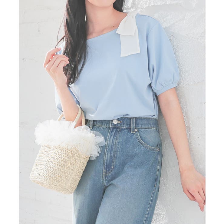 サックス | 【ハニーズ】トップス カットソー 半袖 | Honeys