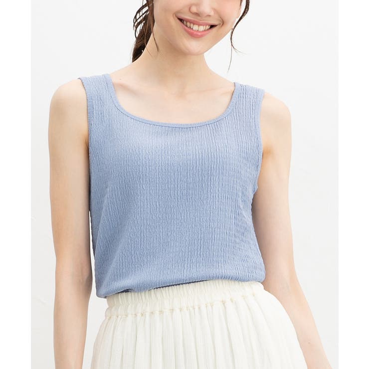 ライトブルー | 【ハニーズ】トップス タンクトップ ジャカード | Honeys