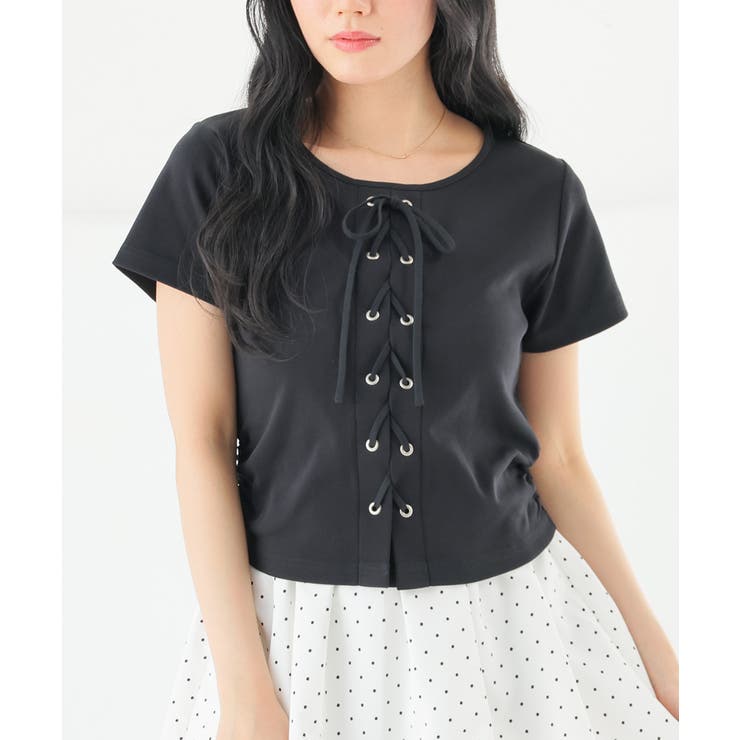 ブラック | トップス カットソー 半袖 | Honeys