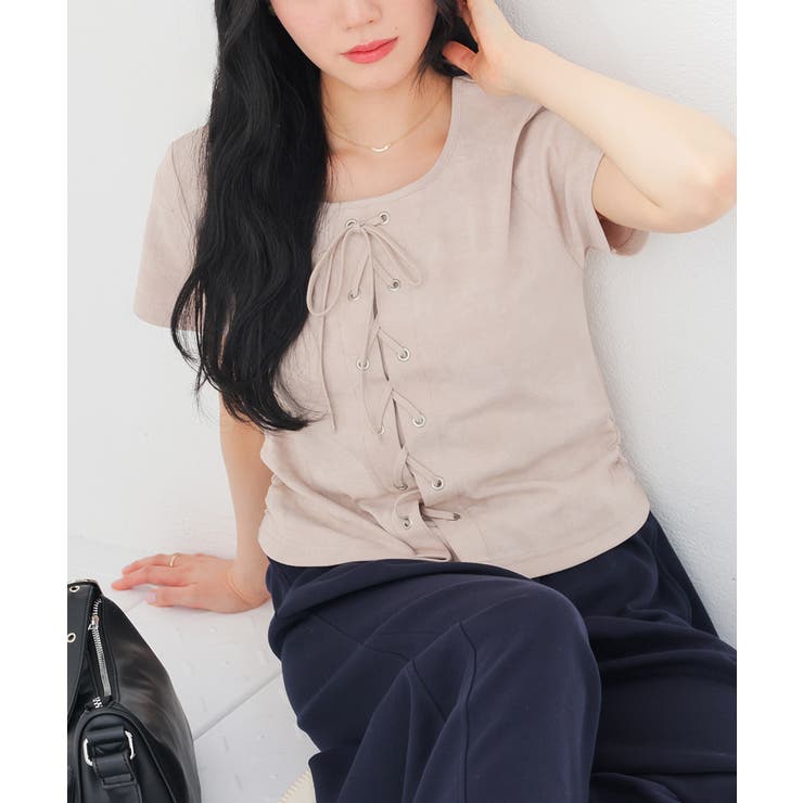 ベージュ | トップス カットソー 半袖 | Honeys