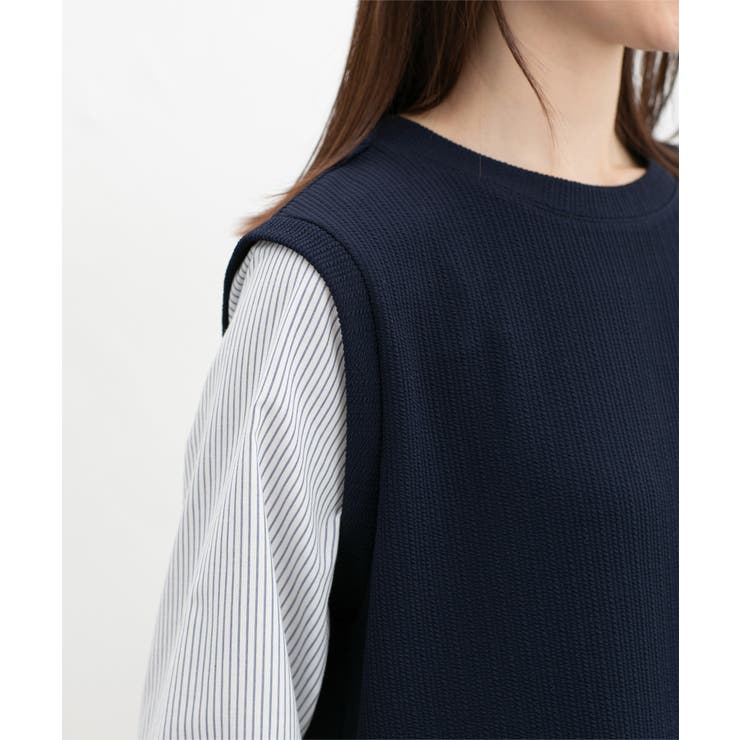 ワンピース ロング丈 レイヤード風ワンピース | Honeys | 詳細画像10 