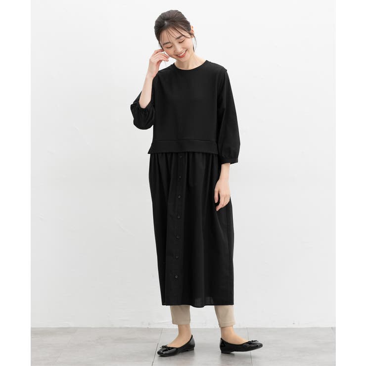 ワンピース ロング丈 レイヤード風ワンピース | Honeys | 詳細画像2 