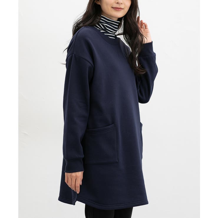 ネイビー | チュニック ワンピース 長袖 | Honeys