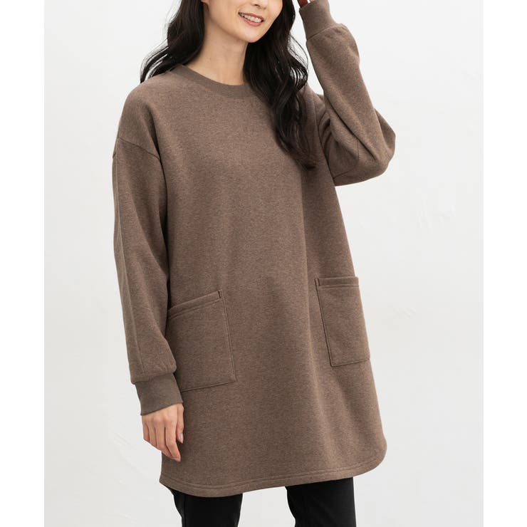 杢モカ | チュニック ワンピース 長袖 | Honeys