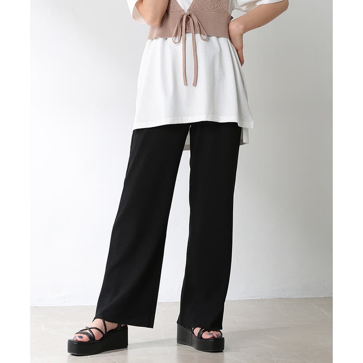 ブラック | 【ハニーズ】パンツ ストレートパンツ セルフカット | Honeys