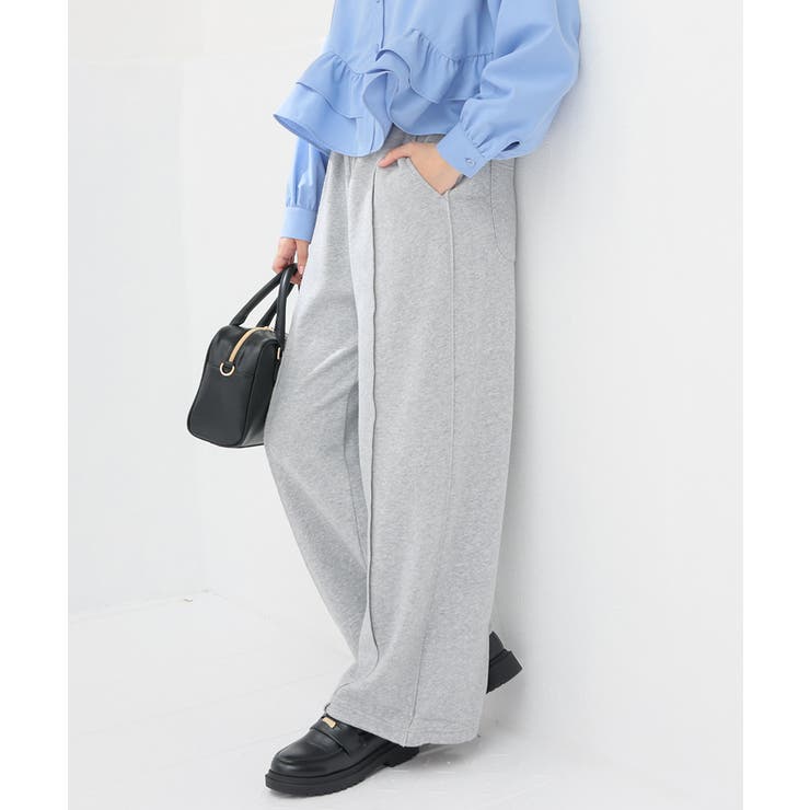 杢グレー | ボトムス パンツ ワイドパンツ | Honeys