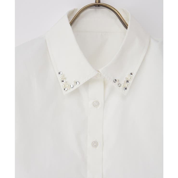 付け衿 パールビジュー レギュラーカラー | Honeys | 詳細画像12 