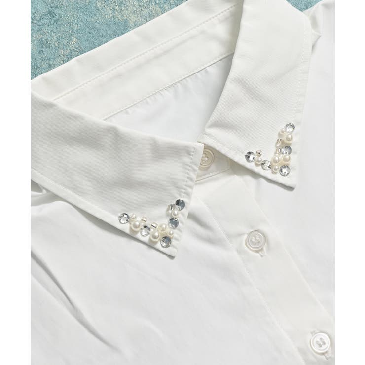 付け衿 パールビジュー レギュラーカラー | Honeys | 詳細画像15 